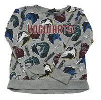 Sivá melírovaná mikina so zvířaty - Harry Potter