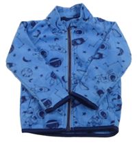 Modrá fleecová prepínaci mikina s planetami a raketami Lily & Dan