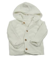 Smotanový prepínaci sveter s kapucňou Tu