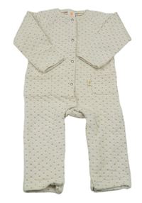 Světlebéžovo-hnedá melírovaná vzorovaná prešívaná vyteplená kombinéza HEMA