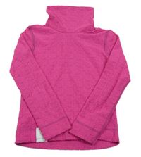 Tmavoružový vzorovaný fleecový funkčný rolák Wed'ze