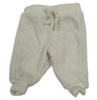 Světlebéžovo-smotanové melírované rebrované tepláky PRIMARK