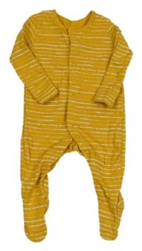 Okrovo-biely pruhovaný overal George