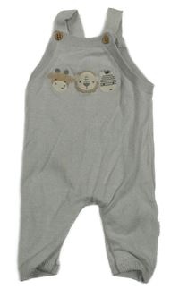 Světlešedé melírované pletené laclové kalhoty se zvířátky F&F