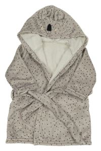 Šedý puntíkatý plyšový župan s kapucí - koala SHEIN