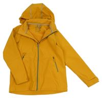 Hořčicová softshellová bunda s odepínací kapucí TCM