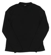 Čierny rebrovaný rolák SHEIN