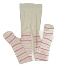 Smetanovo-ružové pruhované pančuchy