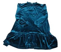 Smaragdové zamatové šaty s volánikom St. Bernard