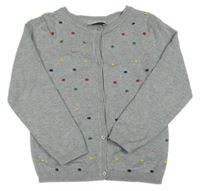 Sivý melírovaný prepínaci sveter s farebnymi bodky Tchibo