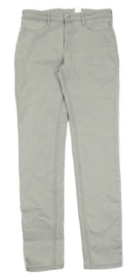 Svetlosivé skinny fit teplákové rifle H&M