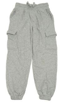 Sivé melírované cargo tepláky H&M