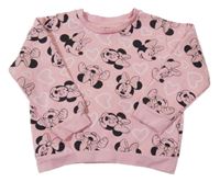 Svetloružová oversize mikina s Minnie a srdiečkami C&A