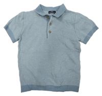 Modro-bílé melírované pletené polo tričko Next