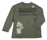 Nové - tmavokhaki triko s Minecraft