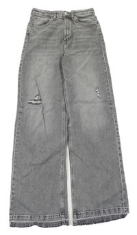 Šedé high waist rifle s prošoupáním H&M