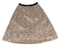 Starorůžovo-čierna trblietavá sukňa RIVER ISLAND