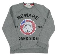 Sivá melírovaná mikina s překlápěcími flitry - Star Wars H&M