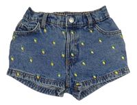 Modré riflové kraťasy s citróny Denim 