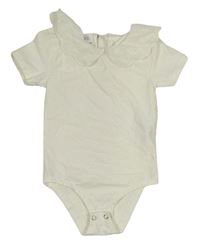 Bílé body s límečkem s madeirou Zara