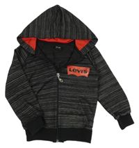 Čierno-sivá melírovaná prepínaci mikina s kapucí Levi's