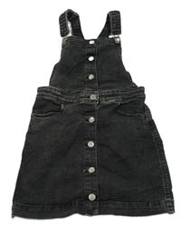 Černé teplákové riflové laclové propínací šaty H&M