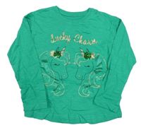 Zelené tričko s jednorožci s flitrami St. Bernard