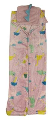 Staroružová chlpatá deka s dinosaurami a kapucňou