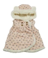 Ružová kvetovaná menšestrová zateplená vesta s kapucňou Aspen Kids