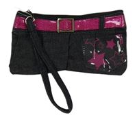 Černá kapsička/peněženka s kapsou s hvězdami