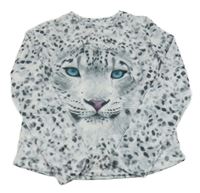 Bielo-sivé vzorované tričko s levhartem C&A