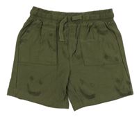 Khaki teplákové kraťasy se smajlíky Nutmeg