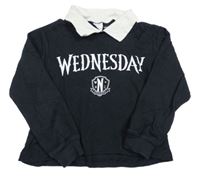 Černé mikinotriko s potiskem a límečkem - Wednesday Zara