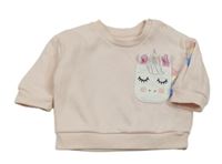 Svetloružová mikina s vreckom s jednorožcom Primark