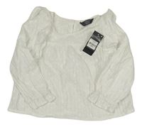 Nové - Bílá madeirová halenka s volánky Primark