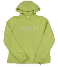 Limetková mikina s nápisom a kapucňou Rascal