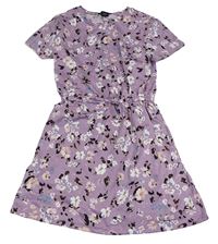 Levandulové kvetované šaty