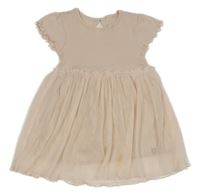 Svetloružové bavlněno/tylové šaty Liegelind