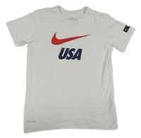 Bílé funkční tričko s logem Nike