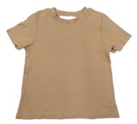 Hnedé rebrované tričko H&M
