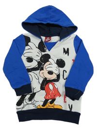 Bielo-modrá mikina s Mickeym a kapucňou Disney