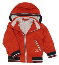 Červená šusťáková jarní bunda s kapucí H&M