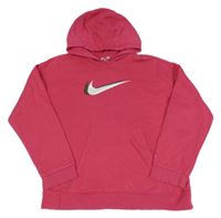 Fuchsiová mikina s logem a kapucí Nike