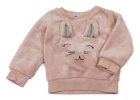 Staroružová chlpatá mikina s králikom Primark