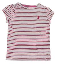 Bielo-ružové pruhované pyžamové tričko F&F