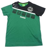 Zeleno-čierne športové tričko s nápismi erima