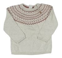 Smetanovo-staroružový vzorovaný sveter zn. H&M