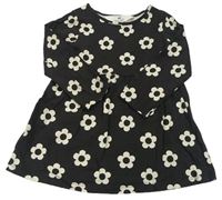 Antracitové kvetované bavlnené šaty H&M