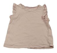 Svetloružové tričko s volánikmi H&M