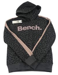 Šedá vzorovaná mikina s logem a kapucí Bench